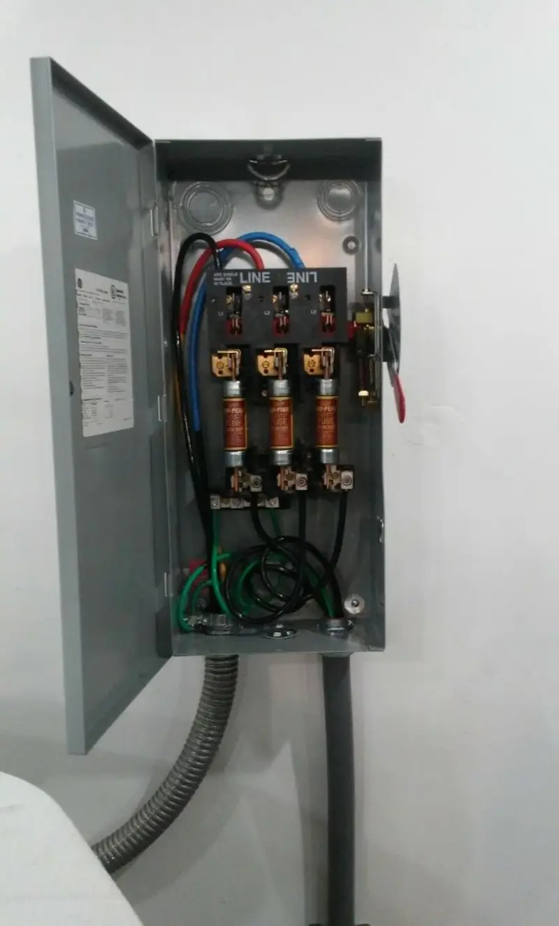 Three-phase disconnect switch installed for Smoke Detector Installation in Millsboro